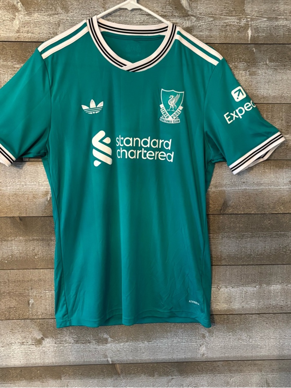 adidas Teal Liverpool FC Standard Chartered Jersey
